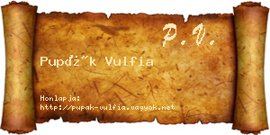 Pupák Vulfia névjegykártya